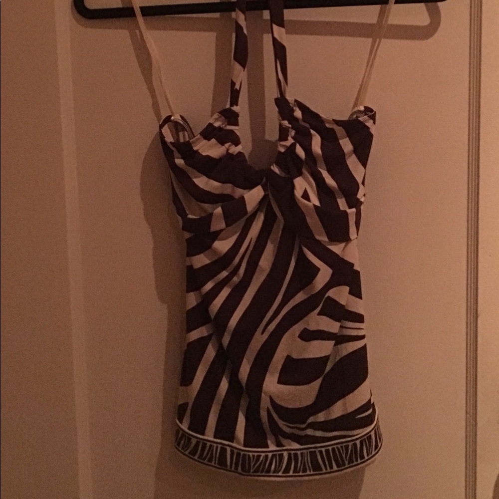 NWT BCBG Zebra Striped Halter